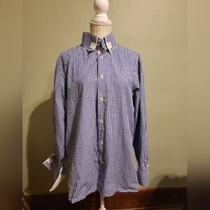 Rare Vintage Unique Coogi Luxe Dress Button Down Shirt Blue White Men XL R1